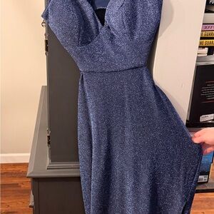 Elegant Blue Glitter Dress